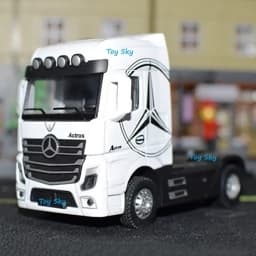اسباب بازی – ماکت کامیون – کشنده مرسدس بنز آکتروس – Mercedes Benz Actros – فلزی – عقبکش، موزیکال، چراغدار – دارای جعبه — تصویر ۲