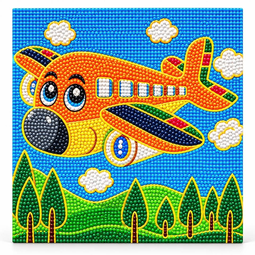 کیت نقاشی الماسی کودک طرح شهر رنگی ۳۰×۳۰ — تصویر ۸