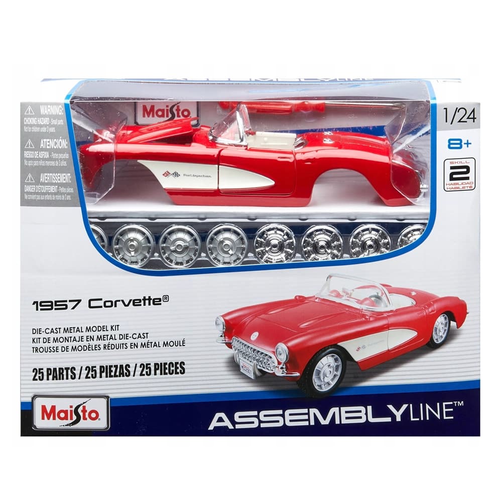 ماکت ساختنی ماشین فلزی 1:24 مایستو مدل Corvette 1957