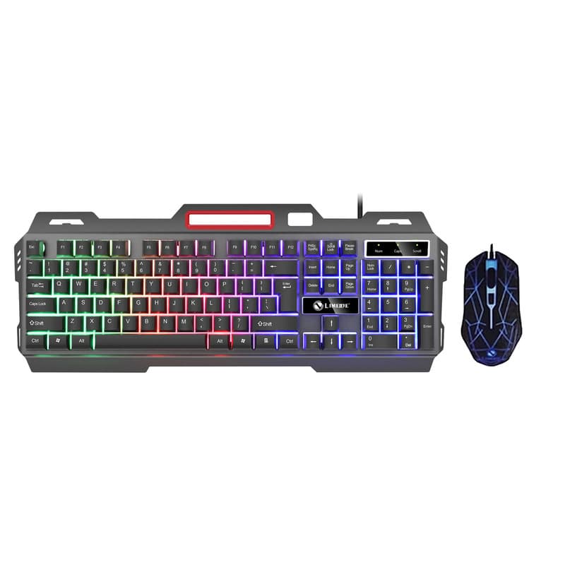 کیبورد و ماوس گیمینگ لایماید مدل T19، سوییچ ممبران، Full-Size، نورپردازی LED RGB