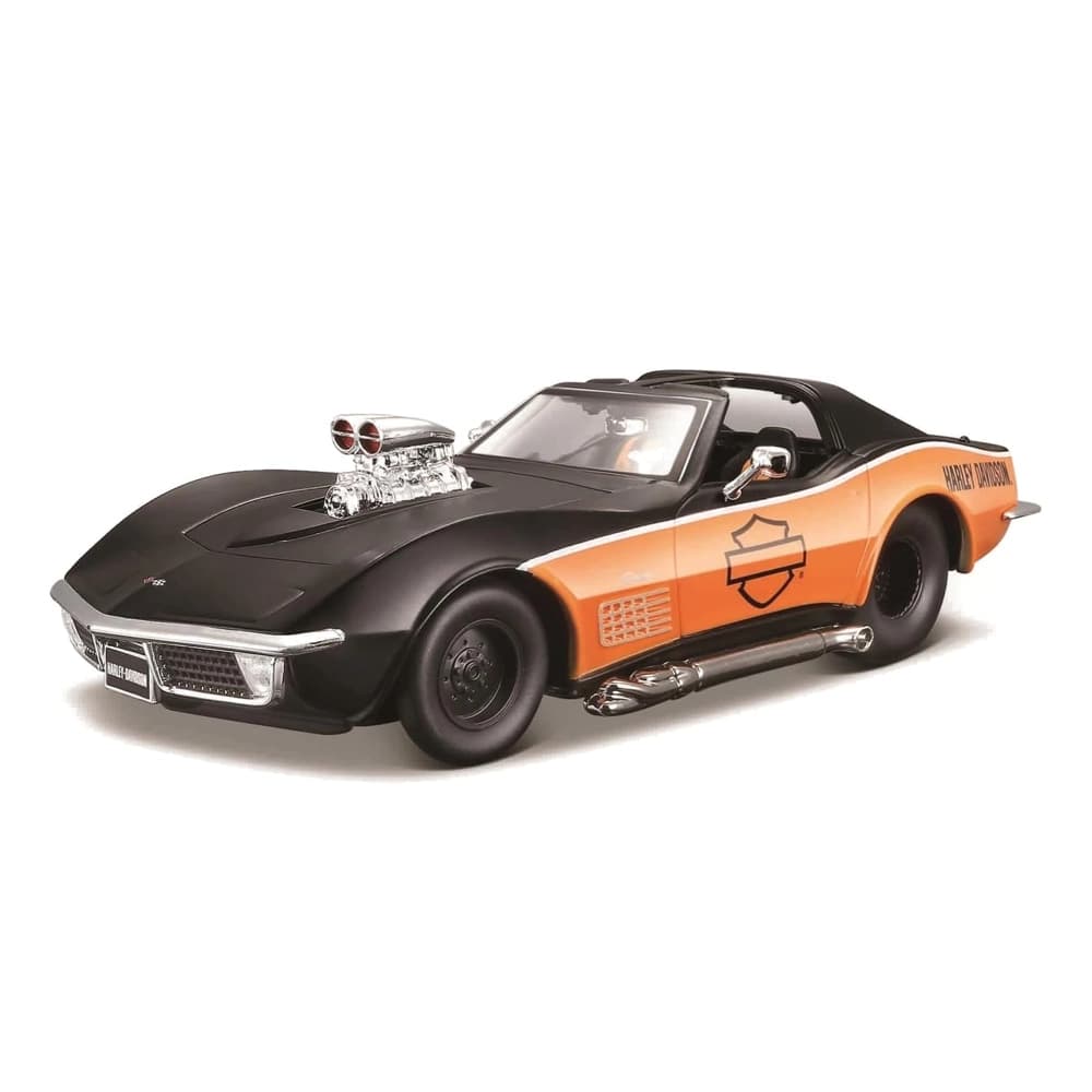 ماشین فلزی 1:24 مایستو مدل 1970 Corvette مشکی نارنجی