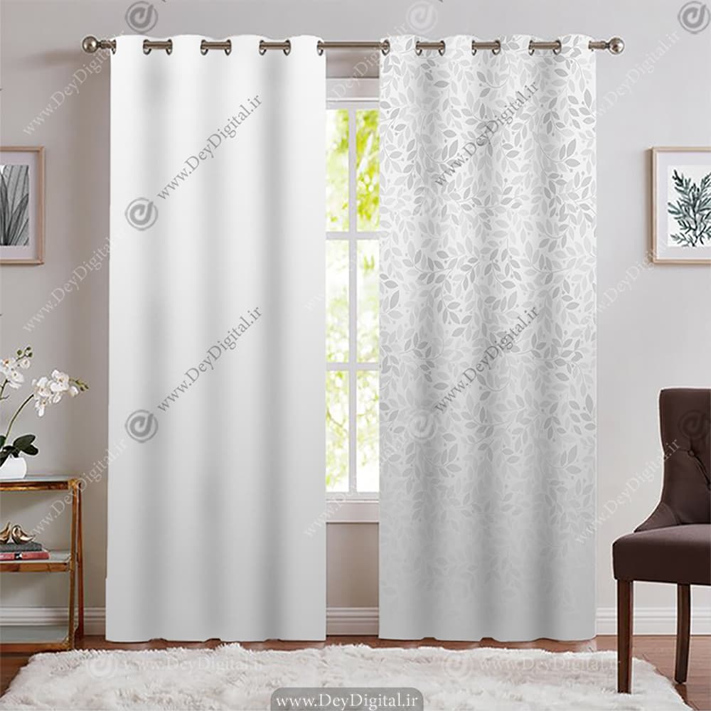 پرده پانچی ساده رنگ طوسی نقره ای روشن PK-7748