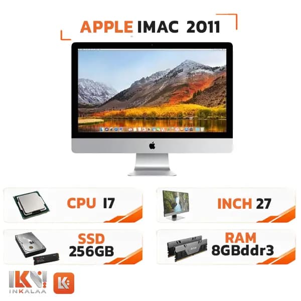 آی مک اپل A1312 2011 سایز 27 اینچ 2K Core i7 رم 8GB SSD 256GB گرافیک 2GB استوک — تصویر ۲