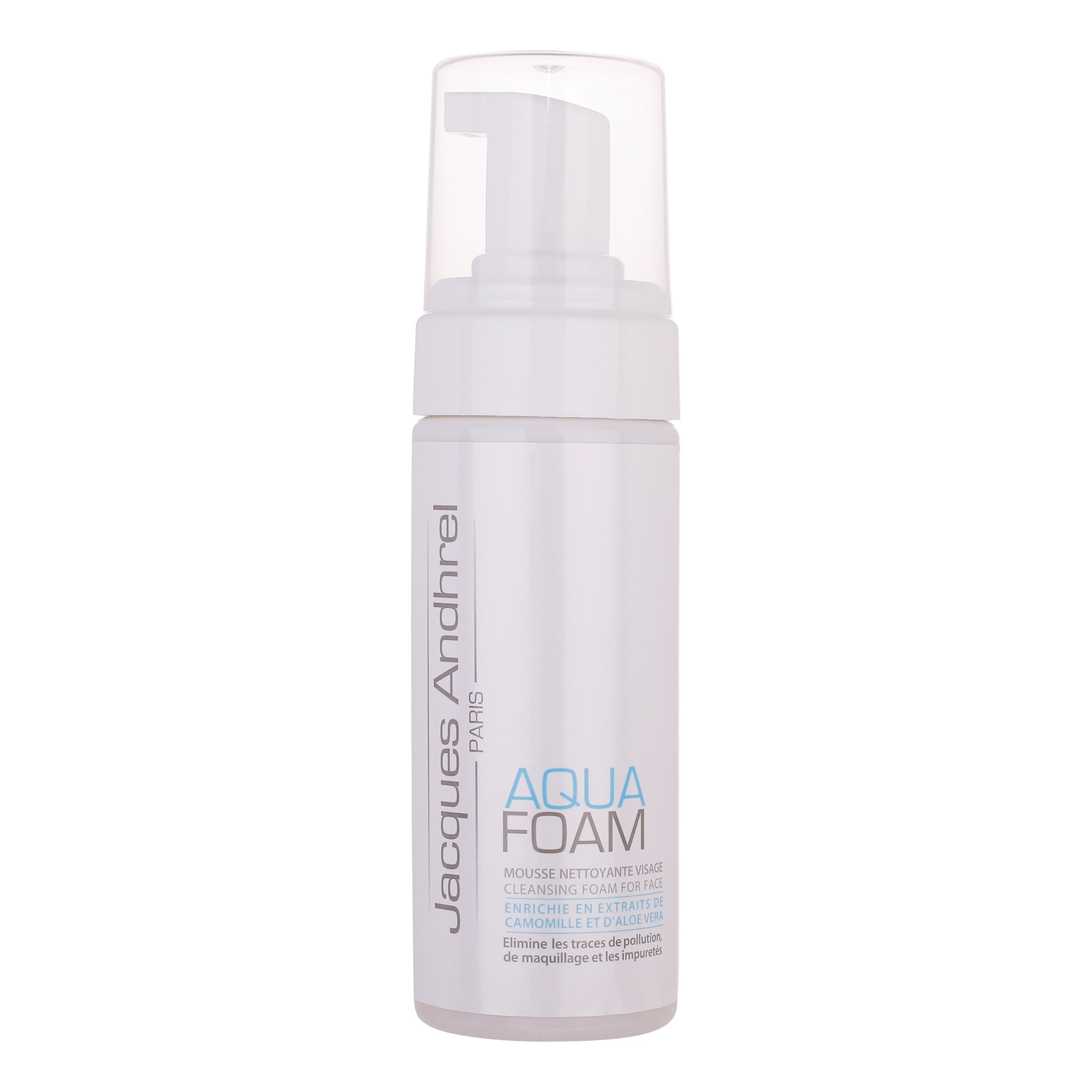 فوم شستشوی صورت ژاک آندرل پاریس مدل AQUA FOAM مناسب پوست های خشک و نرمال حجم 150 میلی لیتر