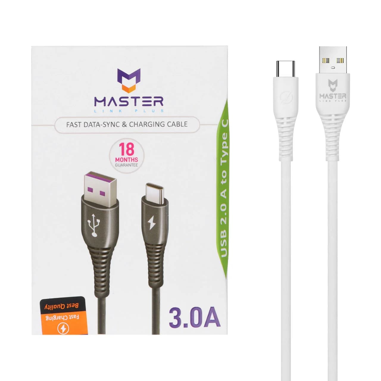 کابل شارژ فست MASTER Type-C مدل ETM 003 – سفید
