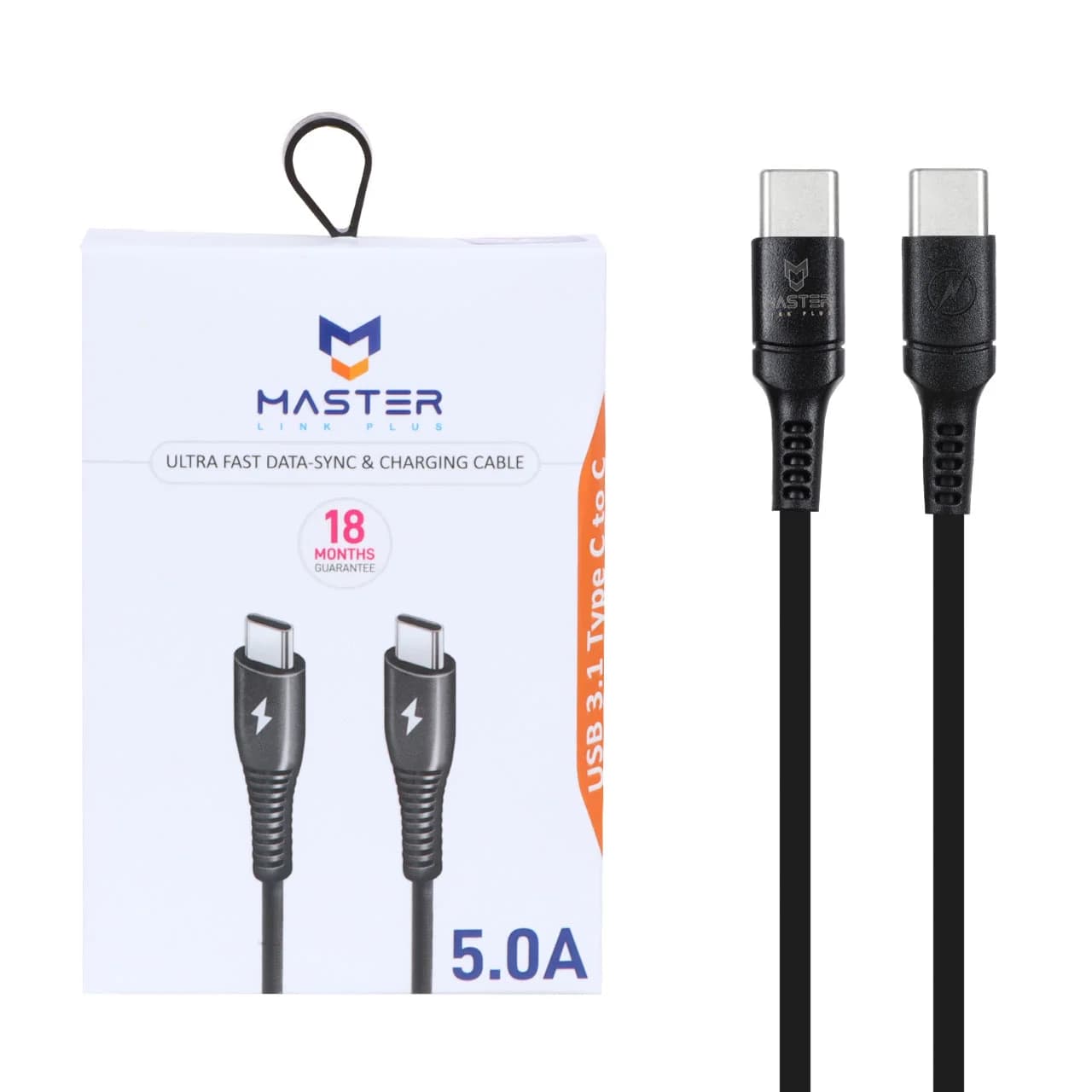 کابل شارژ فست MASTER Type-C to Type-C مدل ETM 002 – مشکی