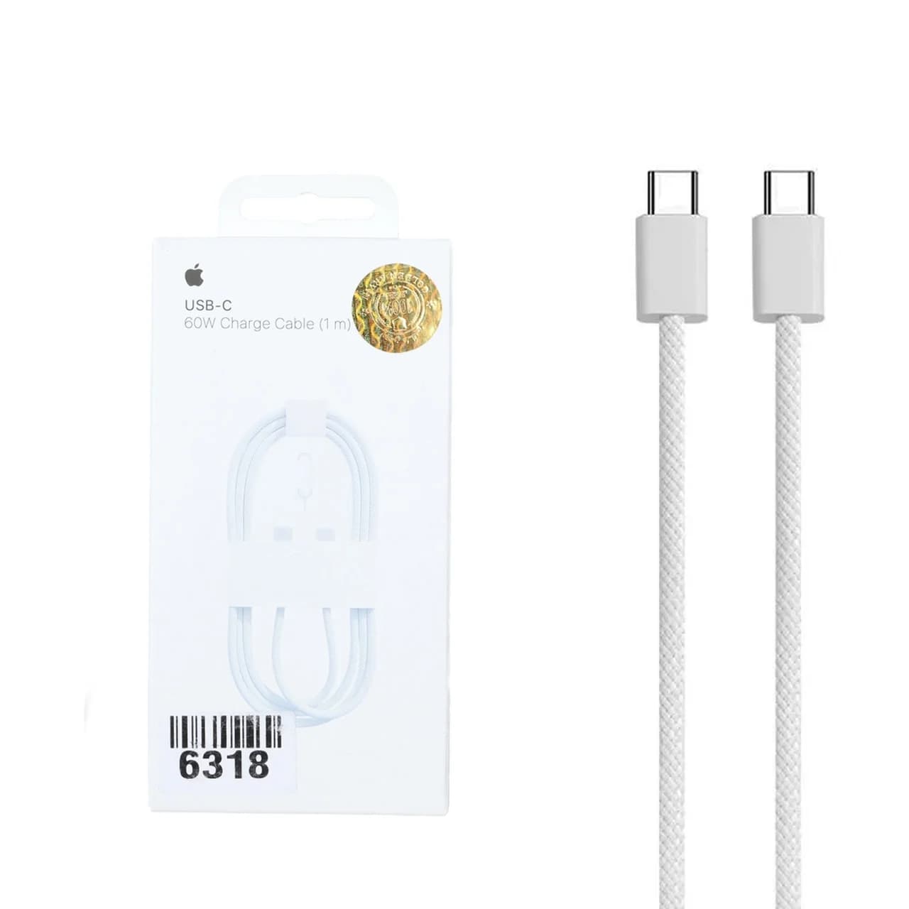 کابل شارژ Apple Type-C To Type-C مدل MW493ZM/A A2795 60W – سفید – ASP (گارانتی شش ماهه آروین)