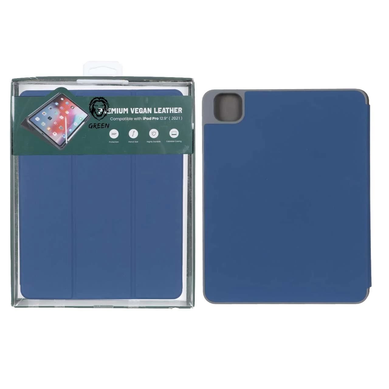 کاور “9.7 Green Lion iPad Air2/Pro مدل PREMIUM VEGAN LEATHER – آبی – MN