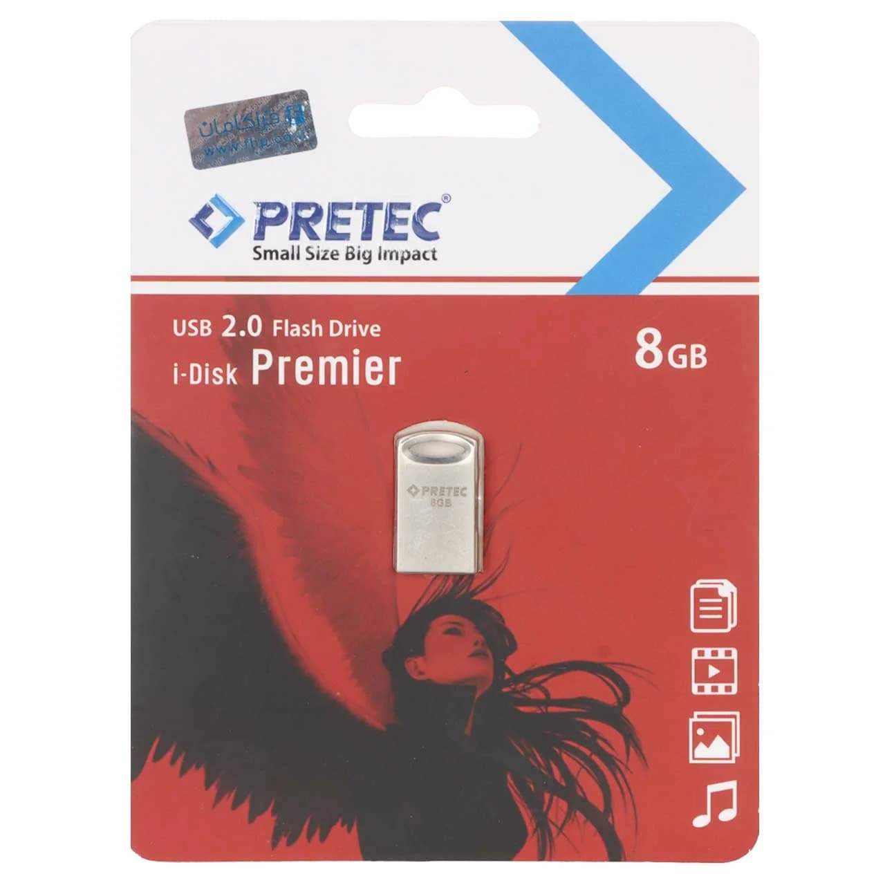 Pretec Premier USB 2.0 Flash Memory – 8GB – نقره ای (گارانتی فراگامان)