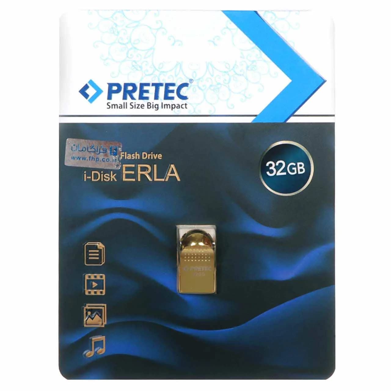 Pretec Erla USB 2.0 Flash Memory – 32GB – طلایی (گارانتی فراگامان)
