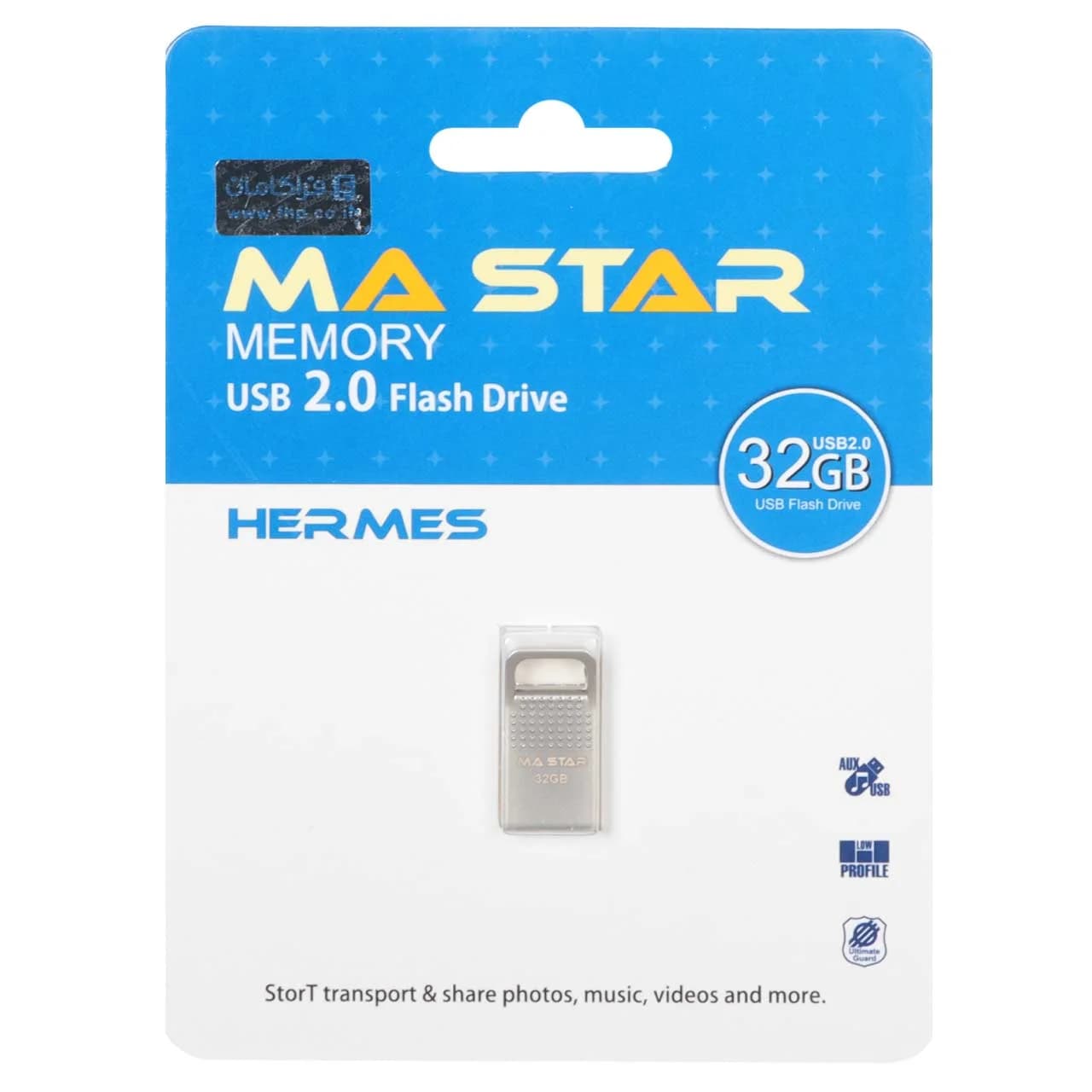 MA Star Hermes USB 2.0 Flash Memory – 32GB – نقره ای (گارانتی فراگامان)