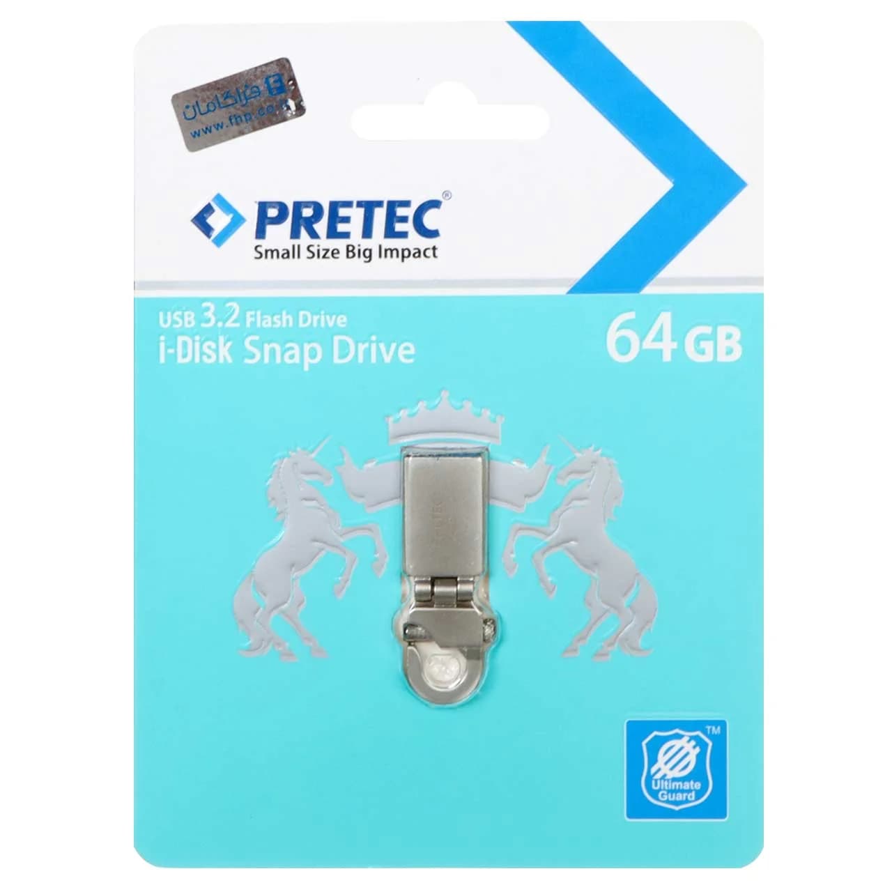 Pretec Snap Drive USB 3.2 Flash Memory – 64GB – نقره ای (گارانتی فراگامان)