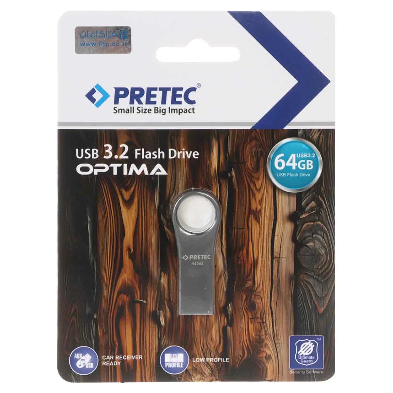 Pretec Optima USB 3.2 Flash Memory – 64GB – خاکستری (گارانتی فراگامان)