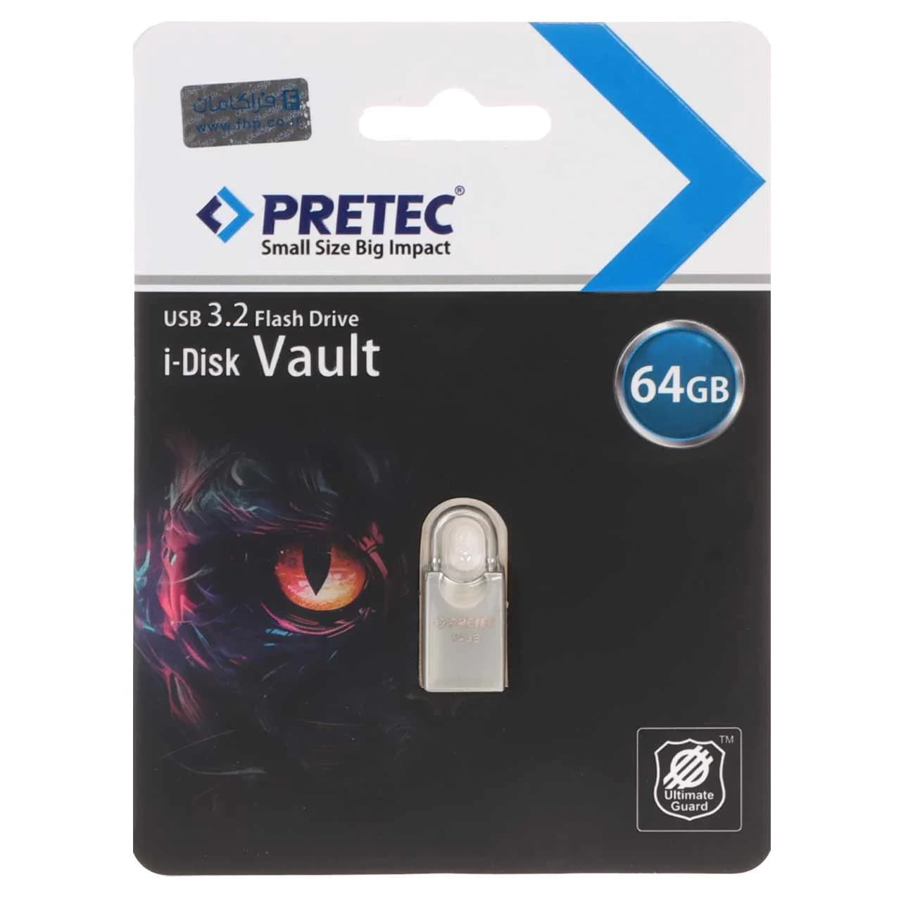 Pretec Vault USB 3.2 Flash Memory – 64GB – نقره ای (گارانتی فراگامان)