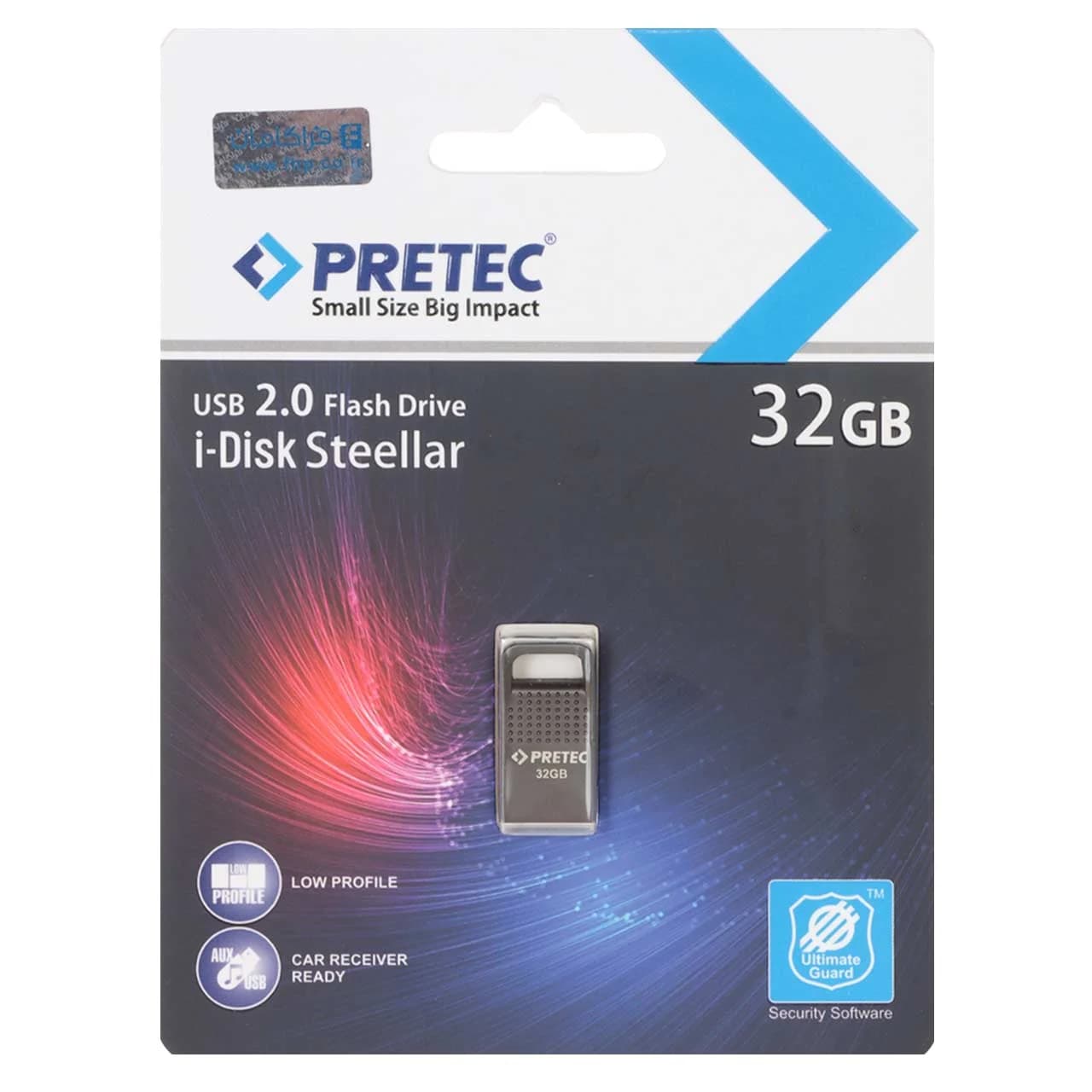 Pretec i-Disk Steelar USB 2.0 Flash Memory – 32GB – خاکستری (گارانتی فراگامان)