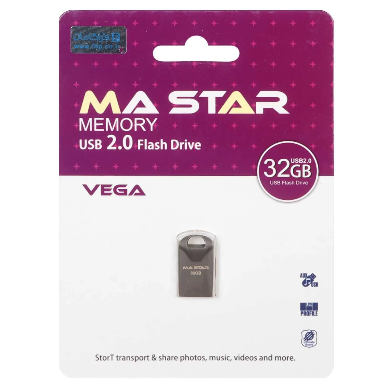 MA Star Vega USB 2.0 Flash Memory – 32GB – مشکی (گارانتی فراگامان)