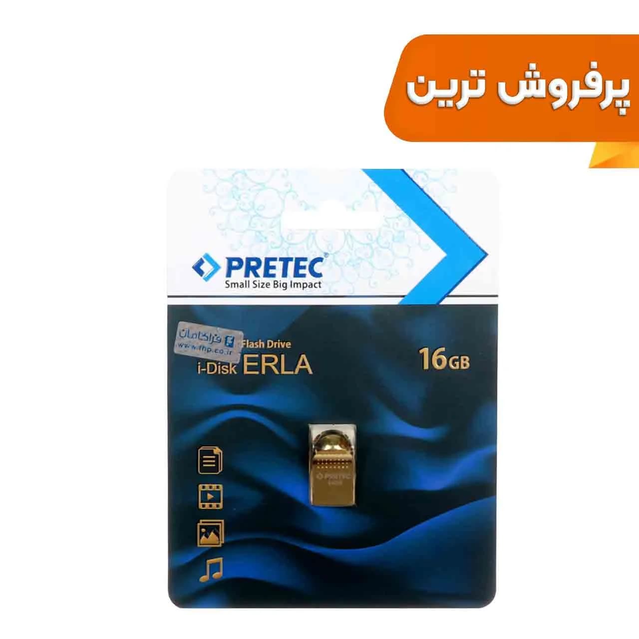 Pretec Erla USB 2.0 Flash Memory – 16GB – طلایی (گارانتی فراگامان)