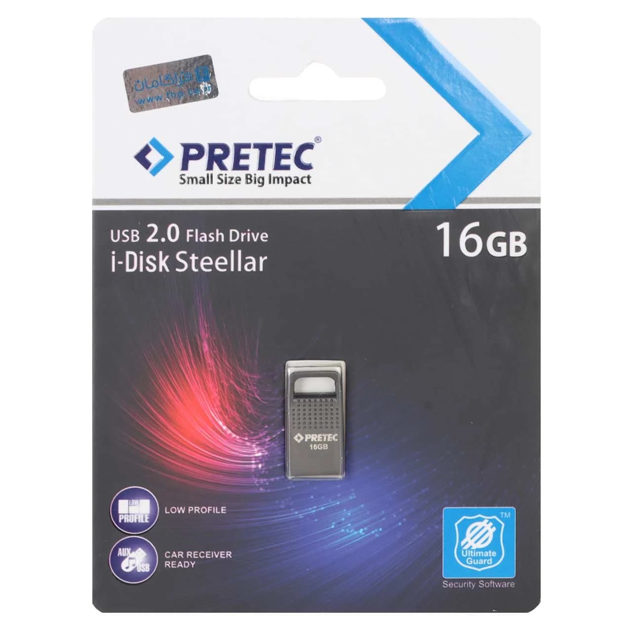 Pretec i-Disk Steelar USB 2.0 Flash Memory – 16GB – خاکستری (گارانتی فراگامان)
