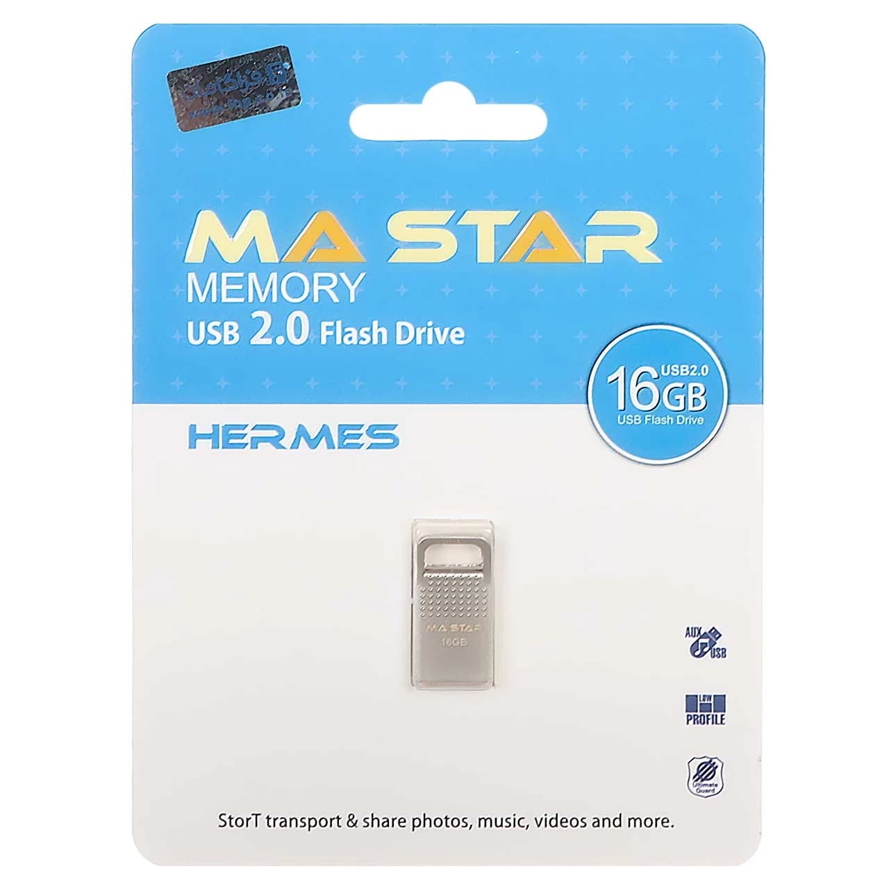 MA Star Hermes USB 2.0 Flash Memory – 16GB – نقره ای (گارانتی فراگامان)