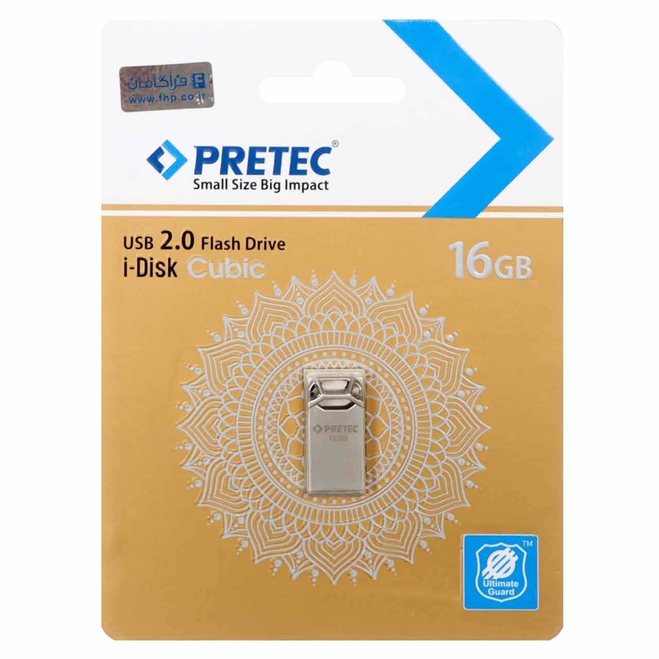 Pretec Cubic USB 2.0 Flash Memory – 16GB – نقره ای (گارانتی فراگامان)