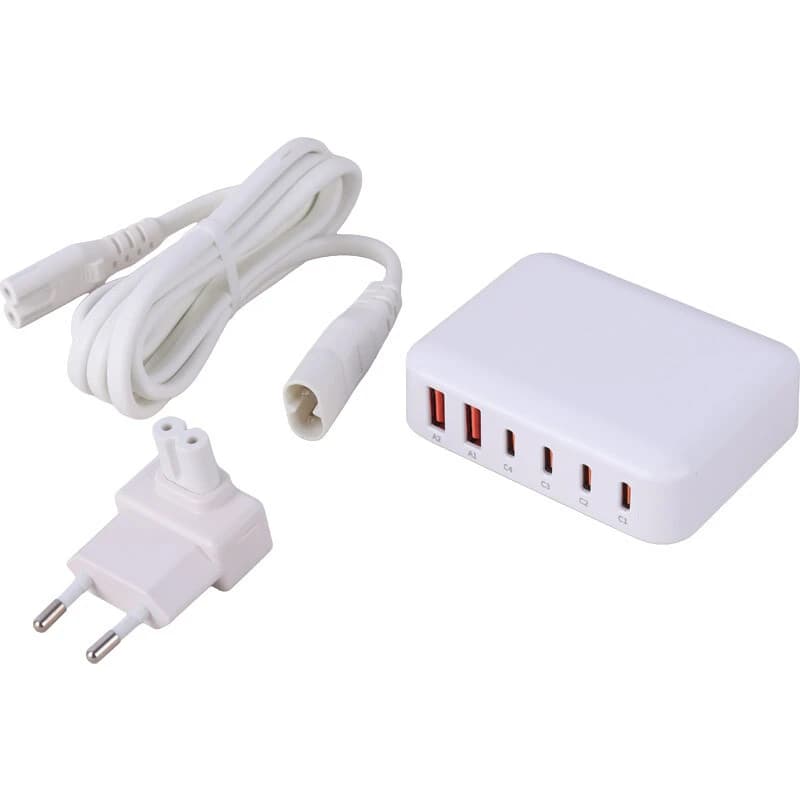 شارژر رومیزی 6 پورت 20 وات بودی AC318 GaN PD QC3.0 — تصویر ۲