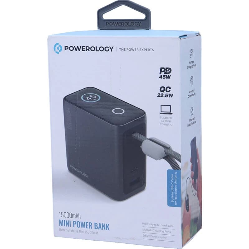 پاور بانک فست شارژ پاورولوژی PPBCHA60 PD QC 45W ظرفیت 15000 میلی آمپر ساعت — تصویر ۶