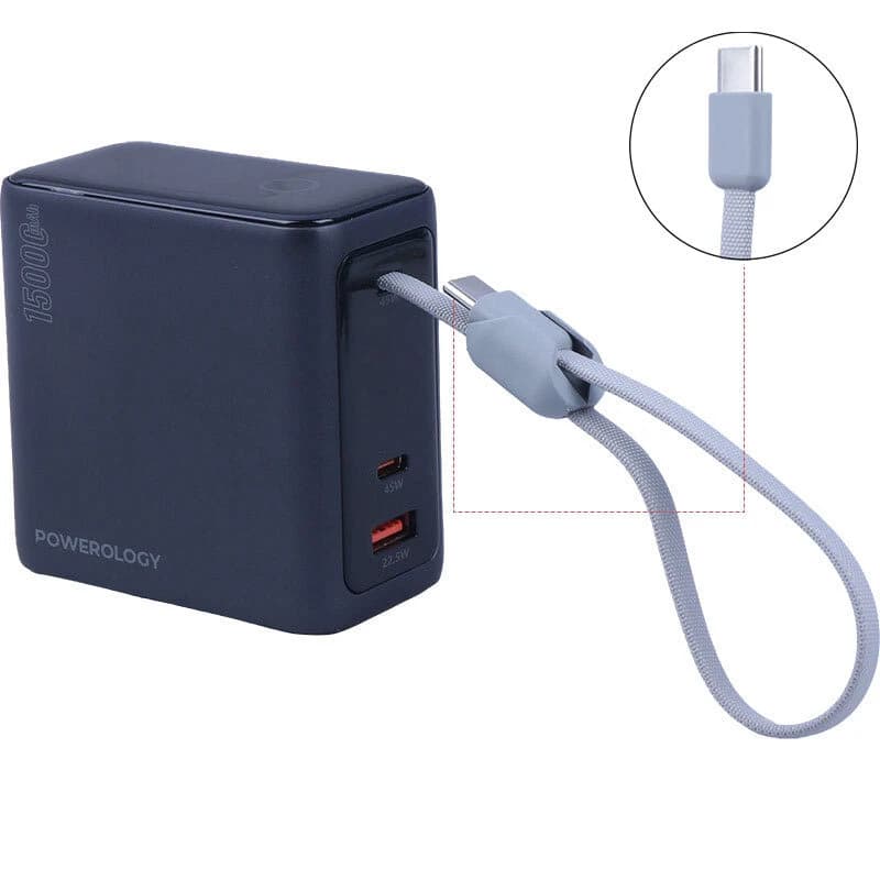 پاور بانک فست شارژ پاورولوژی PPBCHA60 PD QC 45W ظرفیت 15000 میلی آمپر ساعت — تصویر ۲