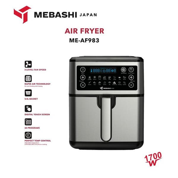سرخ کن بدون روغن مباشی مدل MEBASHI ME-AF983 — تصویر ۲