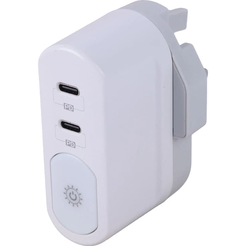 شارژر دیواری و چراغ خواب 20 وات بودی AC326DU PD 2.4A — تصویر ۲