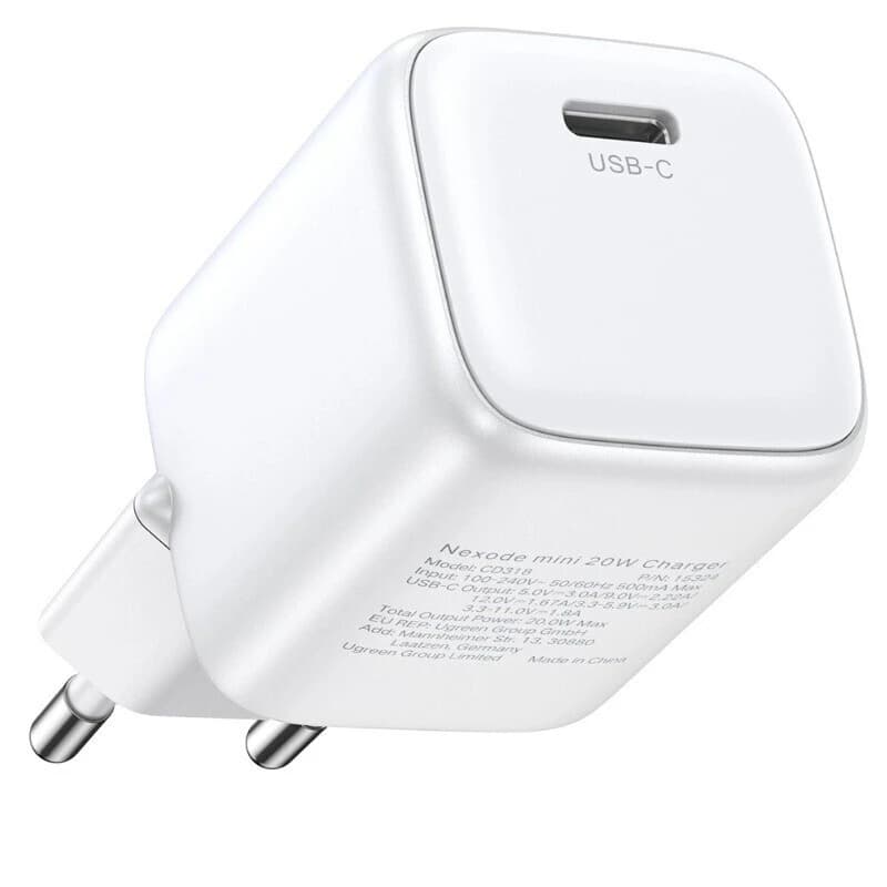 شارژر دیواری 20 وات یوگرین Nexode Mini CD318 GaN QC4.0 PD3.0 3A — تصویر ۳