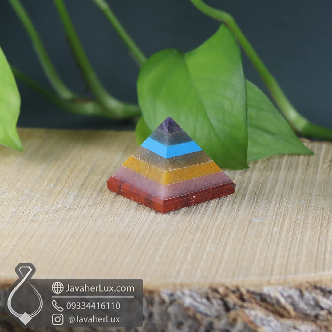 هرم هفت سنگ چاکرا جواهر لوکس مناسب سنگ درمانی 7 Chakra Pyramid _ کد : 400025