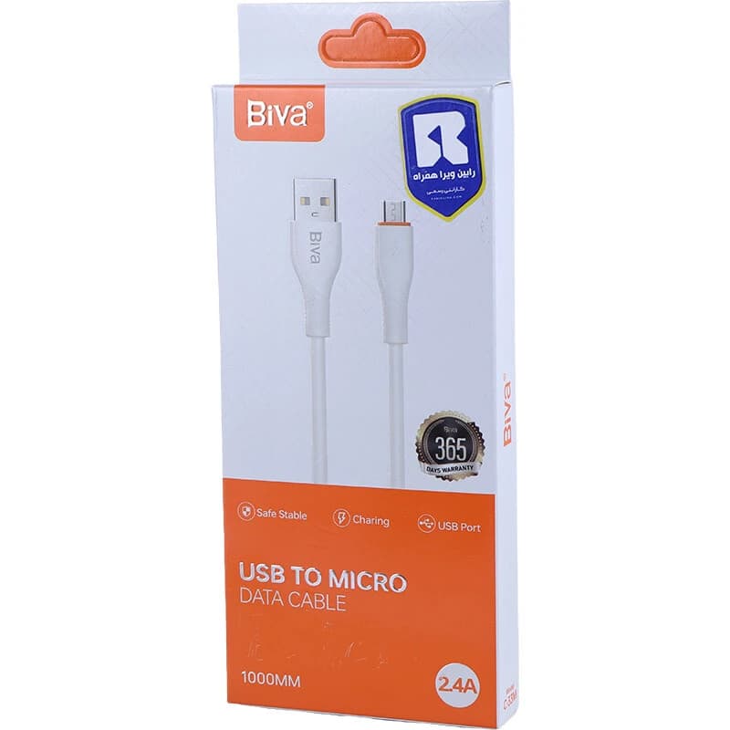 کابل میکرو یو اس بی 2.4 آمپر بیوا C-33M طول 1 متر — تصویر ۴