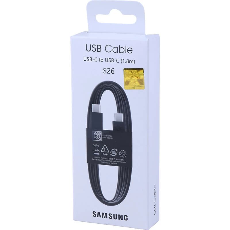 کابل دو سر تایپ سی فست شارژ 5 آمپر اورجینال سامسونگ S26 EP-DW767BBEGIN طول 1.8 متر — تصویر ۴