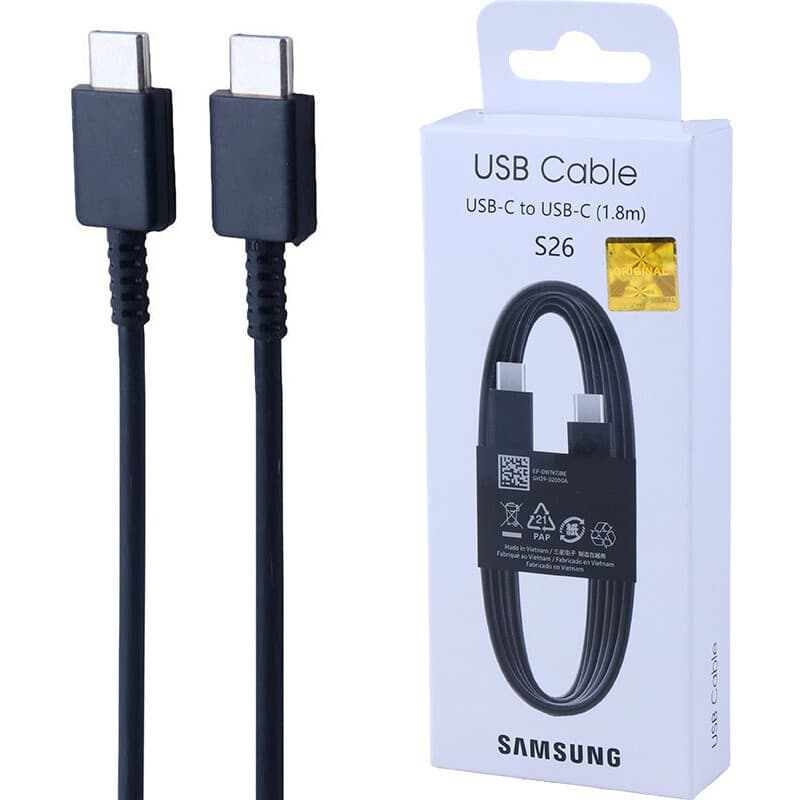 کابل دو سر تایپ سی فست شارژ 5 آمپر اورجینال سامسونگ S26 EP-DW767BBEGIN طول 1.8 متر — تصویر ۵
