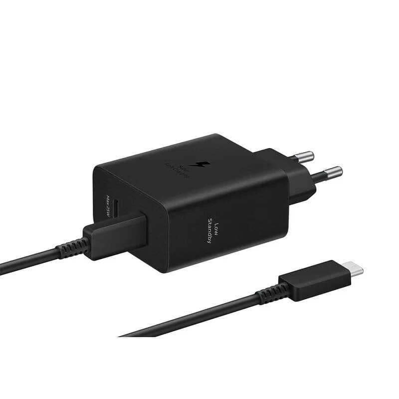 شارژر دیواری 50 وات سامسونگ EP-T5020 GaN PD3.0 5A + کابل تبدیل تایپ سی — تصویر ۵