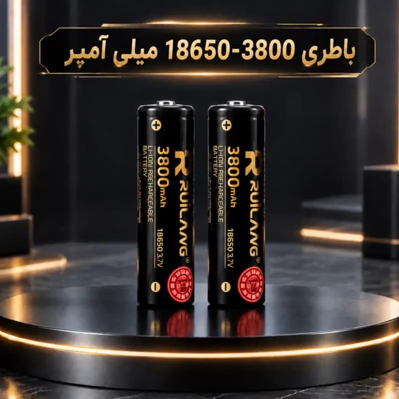 باتری لیتیومی قابل شارژ روی لانگ مدل 18650 با ظرفیت 3800میلی آمپر بسته 2 عددی — تصویر ۲