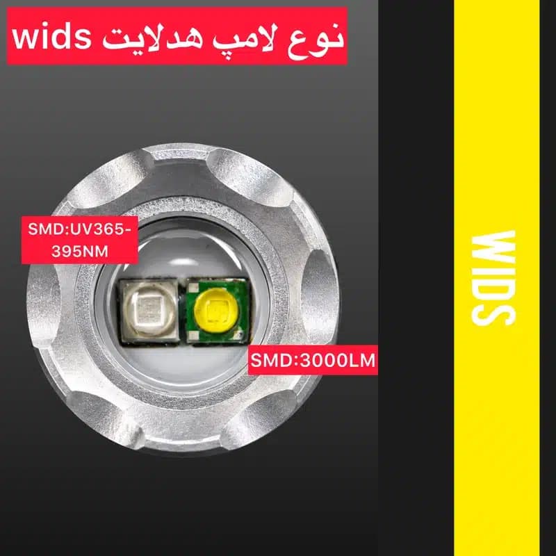 چراغ پیشانی ویدز مدل UV-2 LED با نور بنفش و مهتابی — تصویر ۲