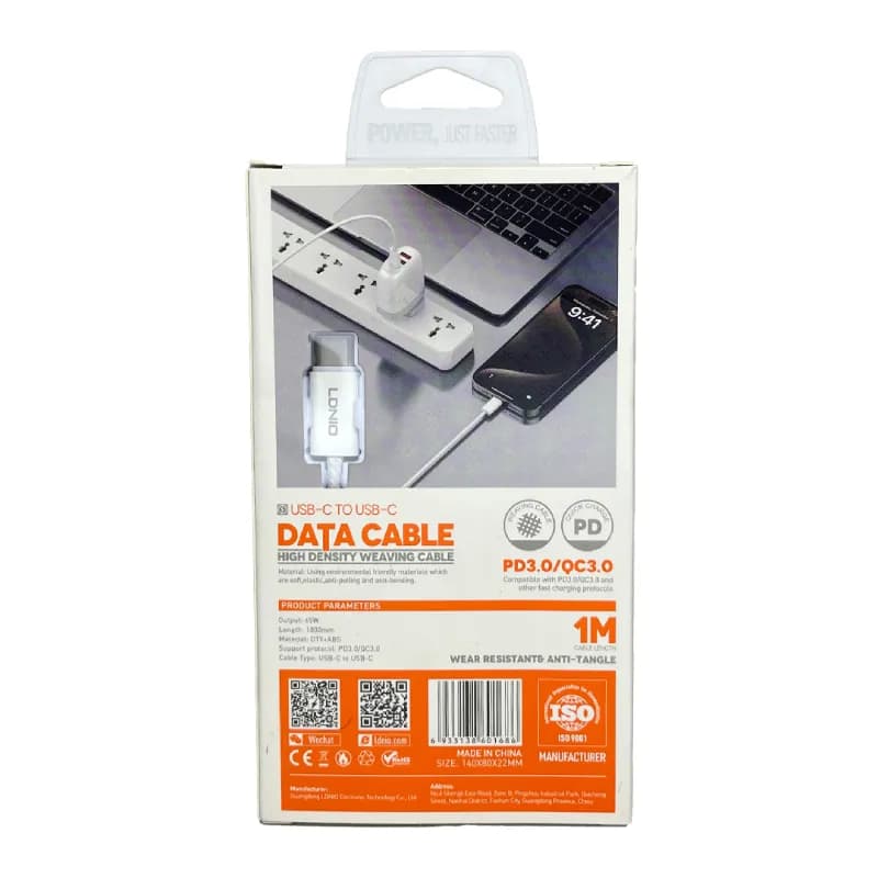 کابل شارژ دوسر TYPE C برند LDINIO — تصویر ۳