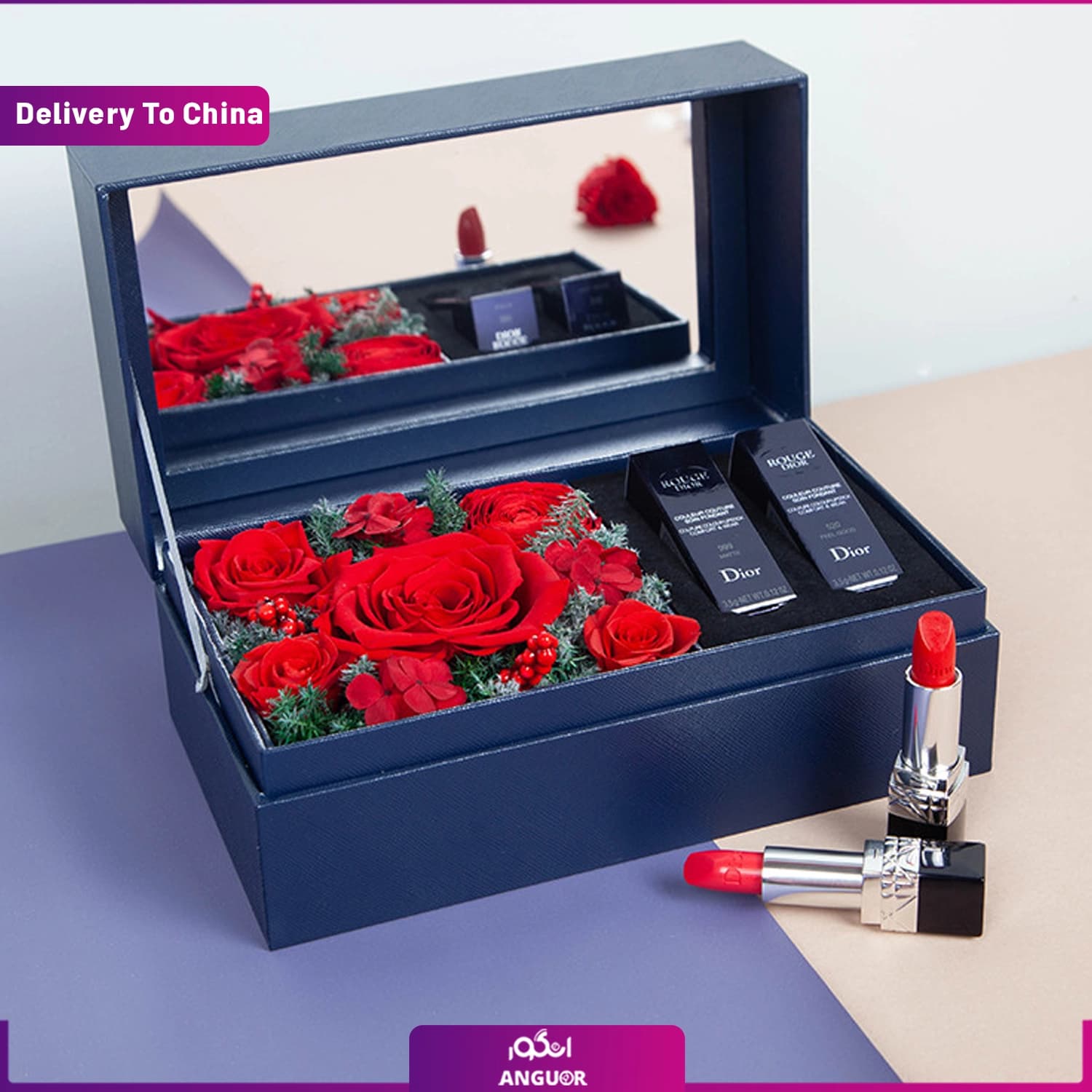 باکس گل و هدیه ویژه خانم ها (تحویل در چین)