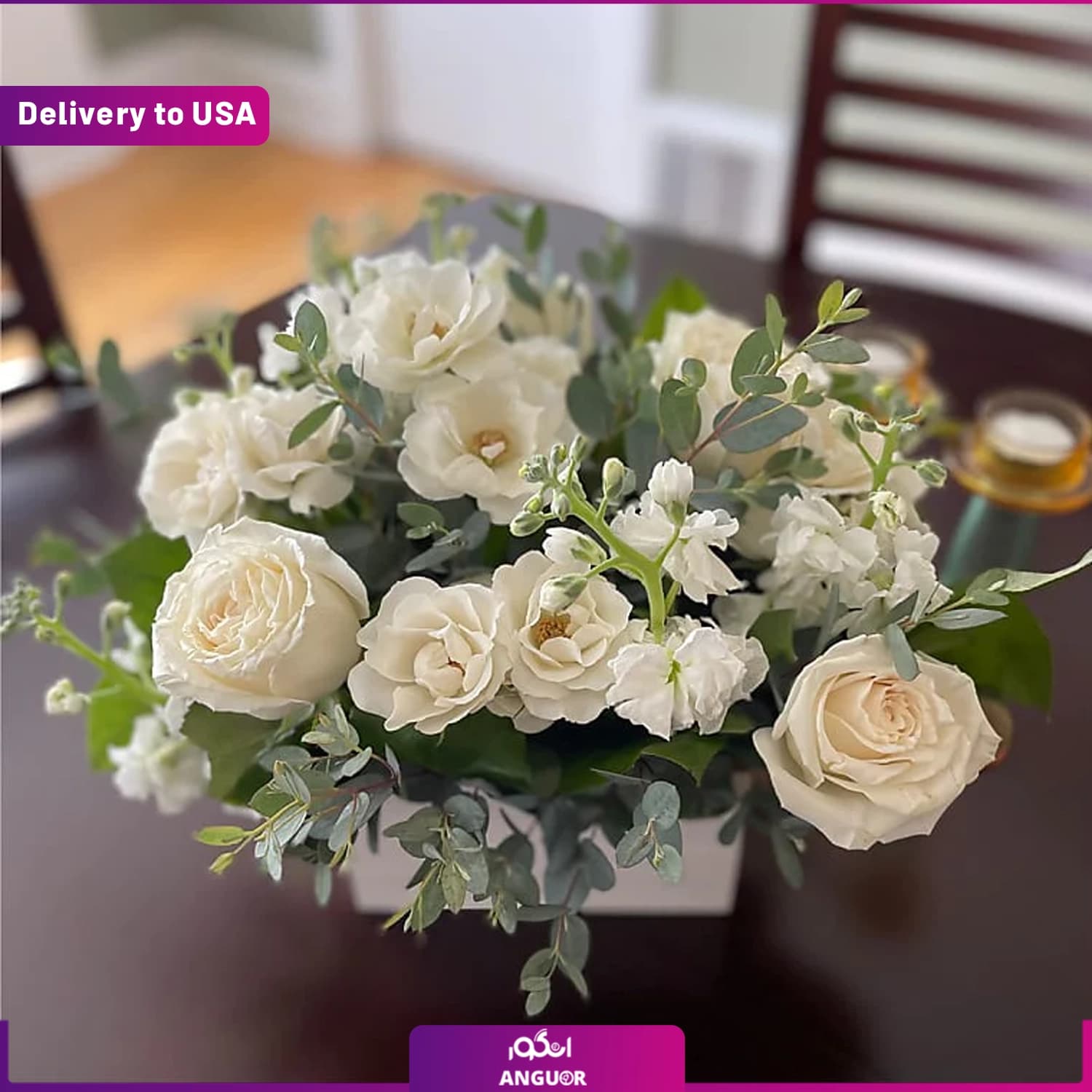 (Delivery to USA) Fresh Linen Box Bouquet — تصویر ۴