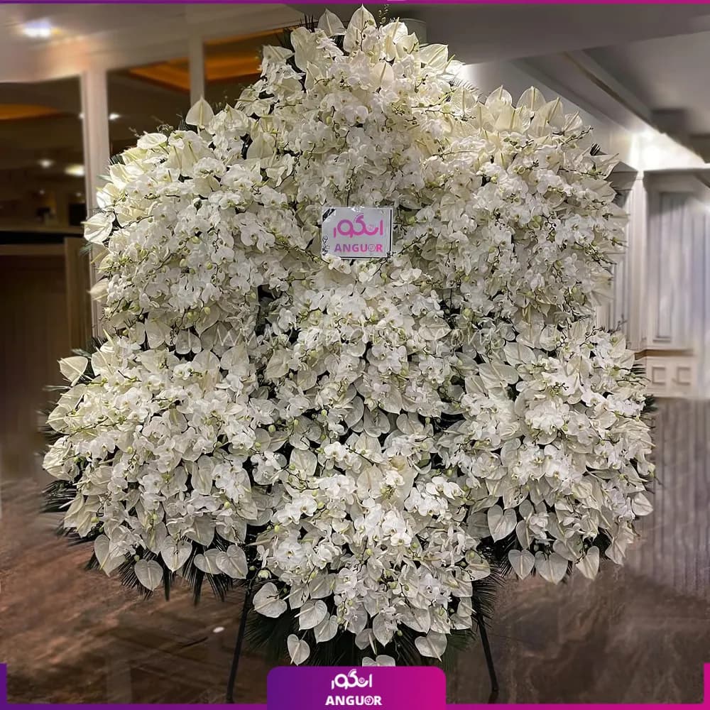 تاج گل شکوه پایدار VIP (گل آنتوریوم و ارکیده)