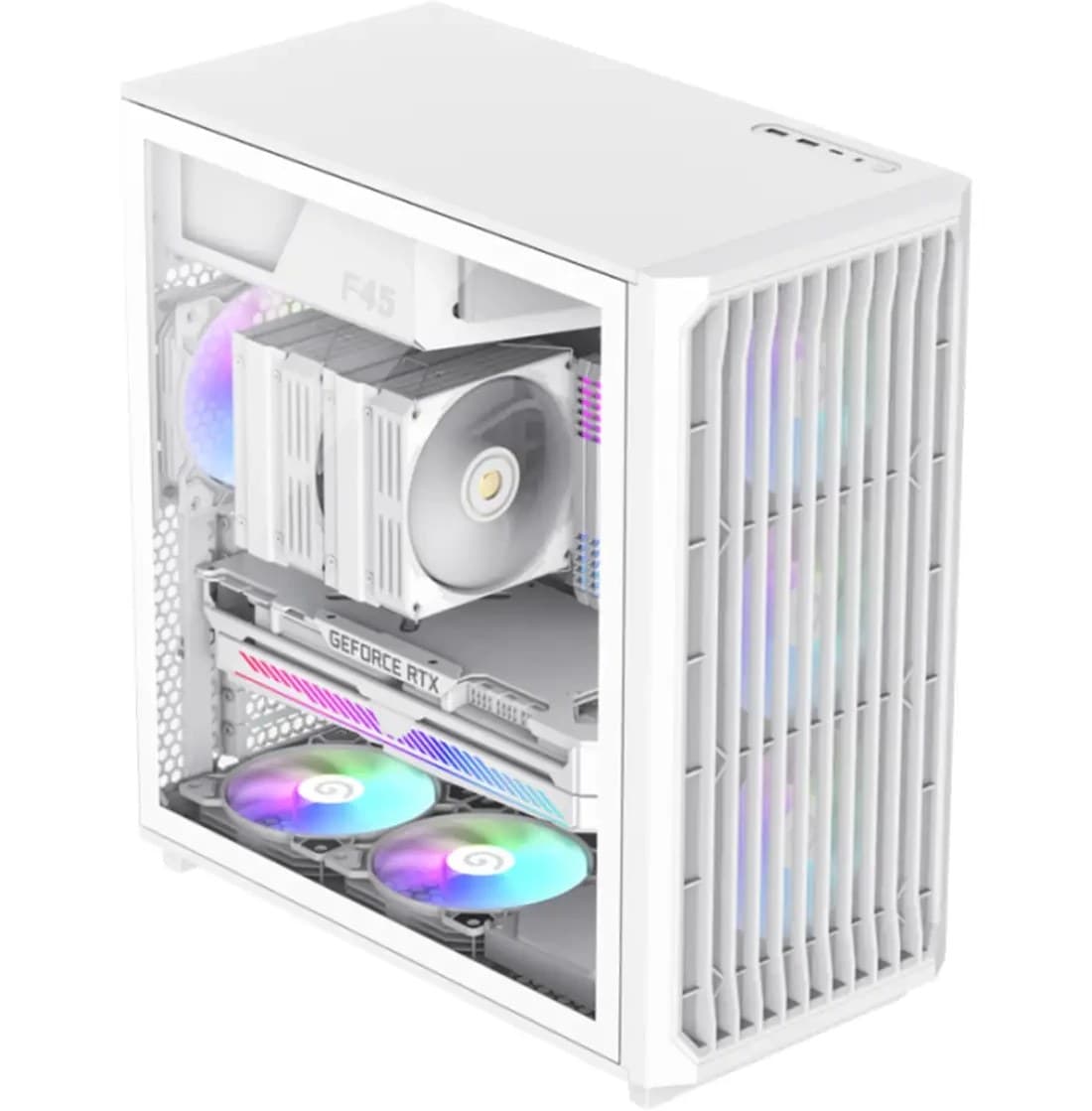 کیس کامپیوتر گیم مکس F45 ARGB Mini Tower سفید — تصویر ۲