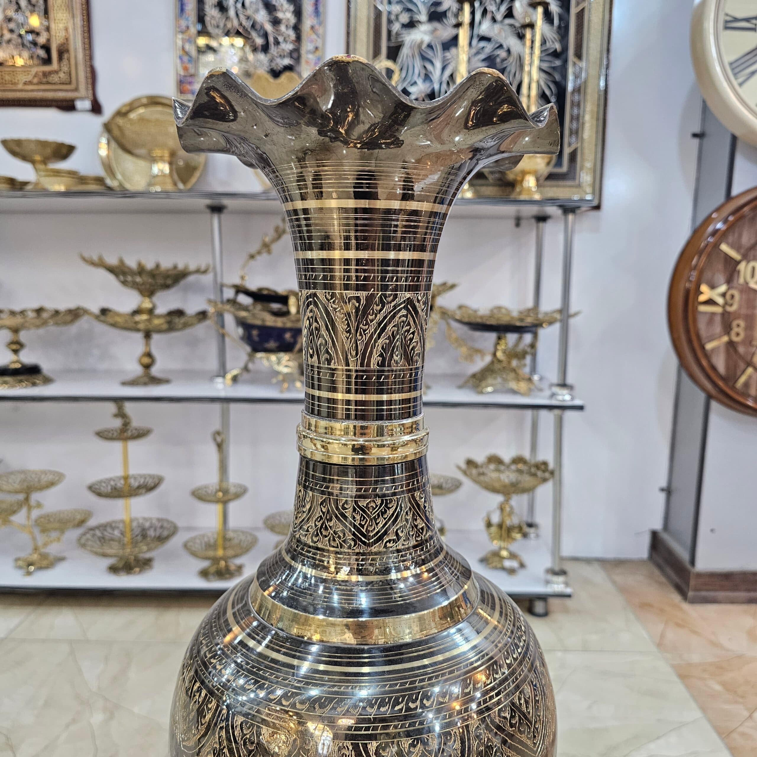 گلدان سیاه قلم برنزی ۹۴ سانت — تصویر ۵