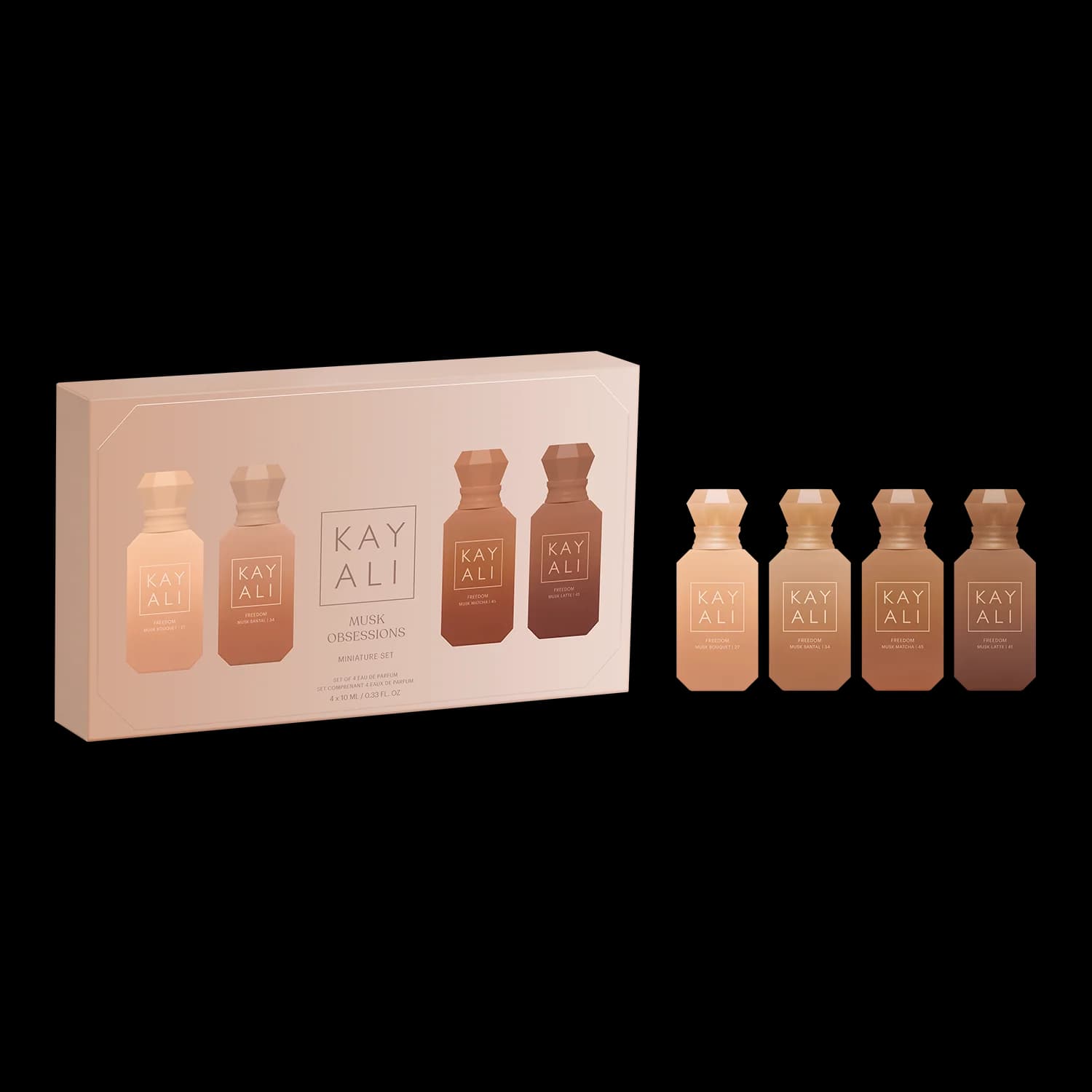 ست مینی عطر ادکلن کایالی Freedom Musk Obsessions Miniature Set | حجم 30 میل – مجموعه 4 عددی — تصویر ۲