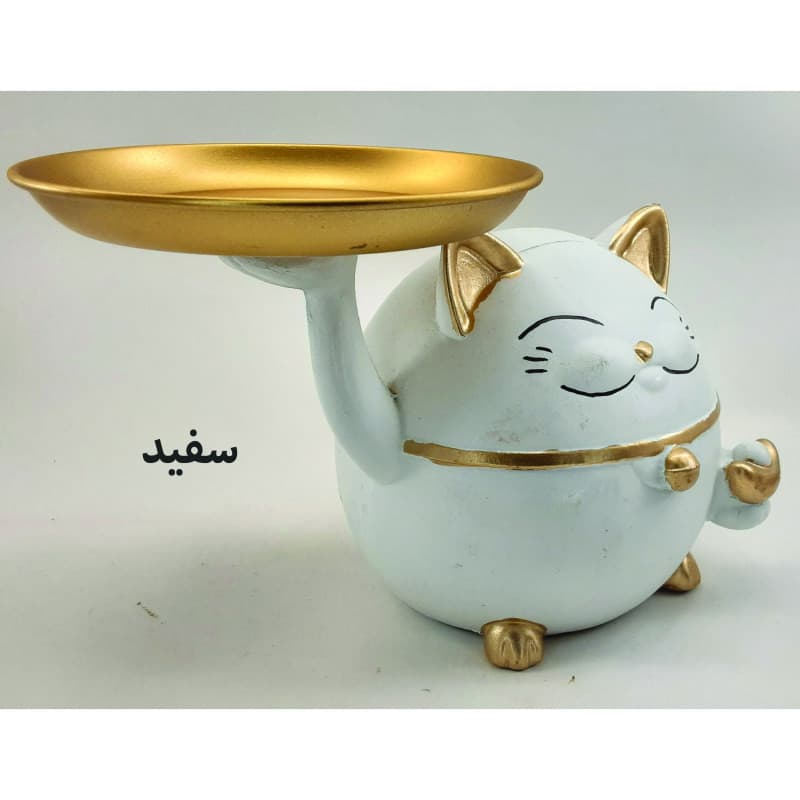 شکلات خوری گربه میزبان سینی به دست — تصویر ۳
