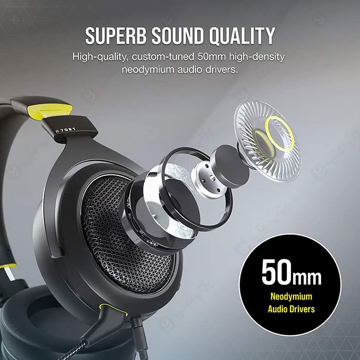 هدست گیمینگ سیمی کورسیر مدل HS70 Bluetooth Carbon — تصویر ۳
