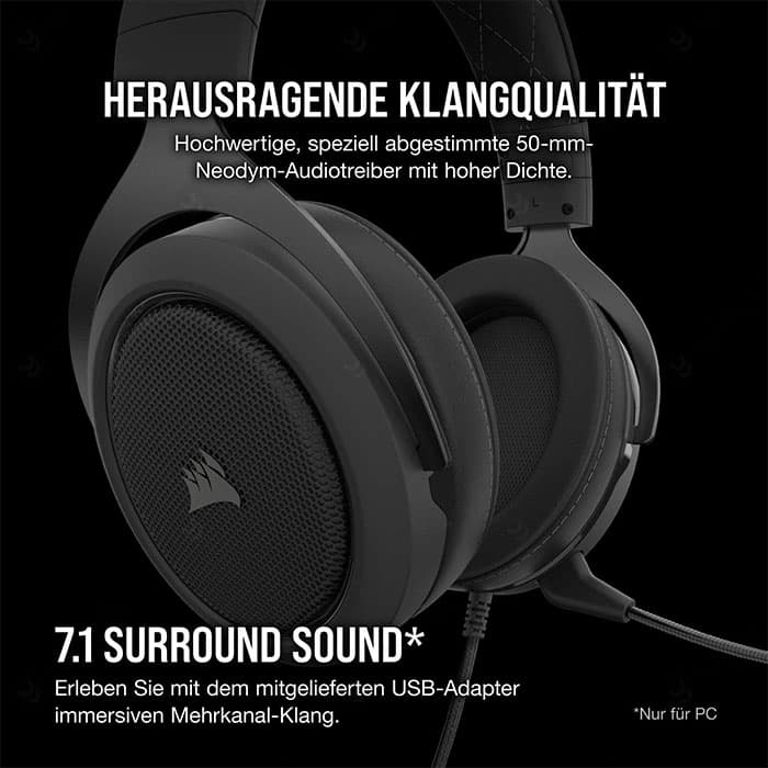 هدست گیمینگ سیمی کورسیر مدل HS60 Pro Surround CA-9011214-EU — تصویر ۶