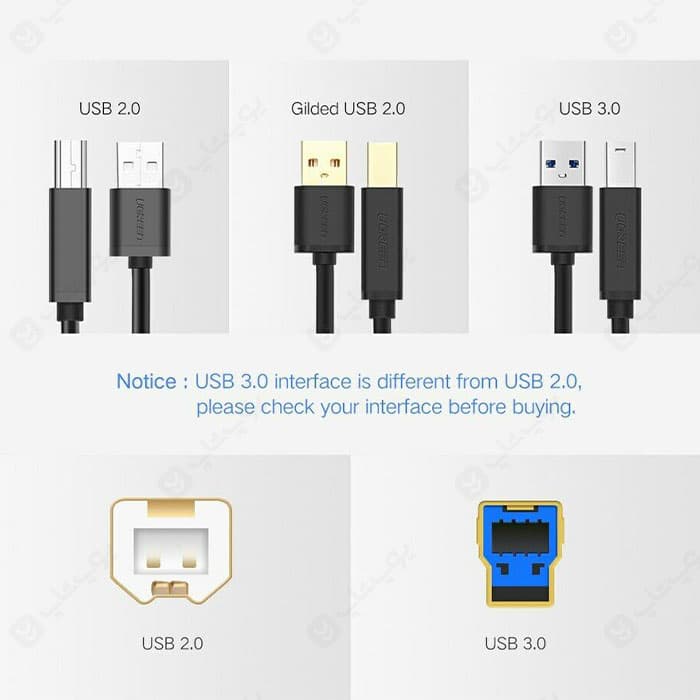 کابل تبدیل پرینتر USB 3.0 A به USB 3.0 B یوگرین مدل 10372 US210 — تصویر ۵