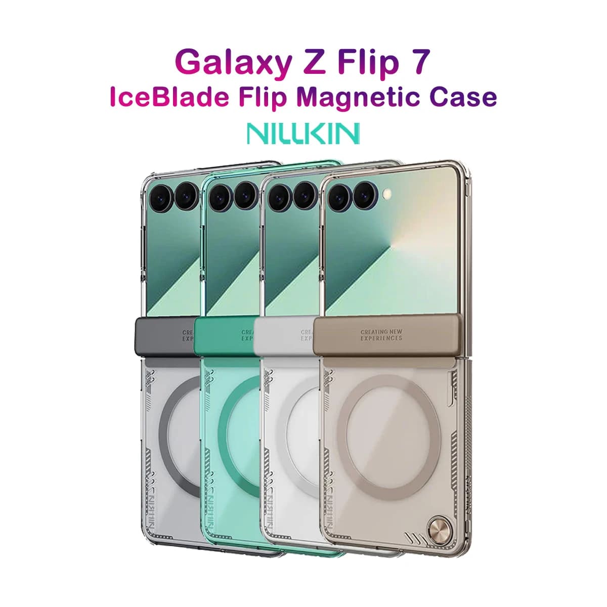 قاب کریستالی مگ سیف Samsung Galaxy Z Flip 7 مارک نیلکین مدل Iceblade Magnetic