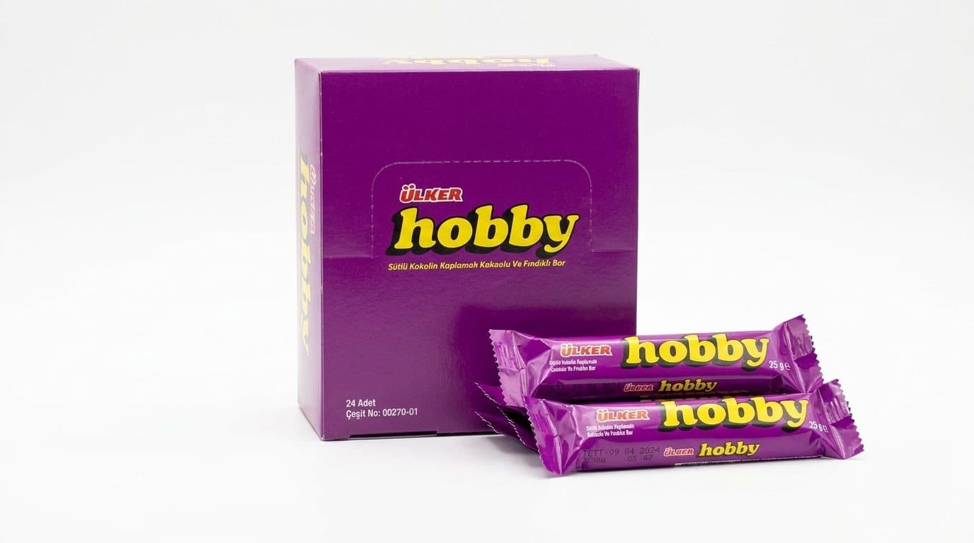 شکلات هوبی اولکر با مغز فندق ۲۵ گرمی بسته ۲۴ عددی | Ulker Hobby